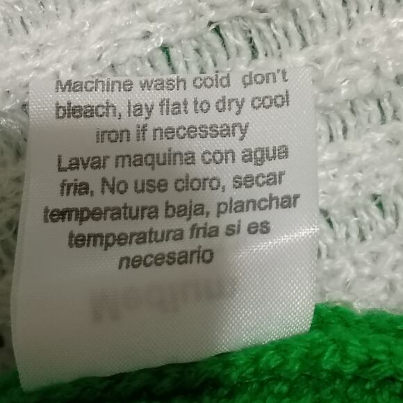 Ugly Christmas Sweater Gnome Medium Sequined Green Snowflakes PomPom Nose - Picture 12 of 12